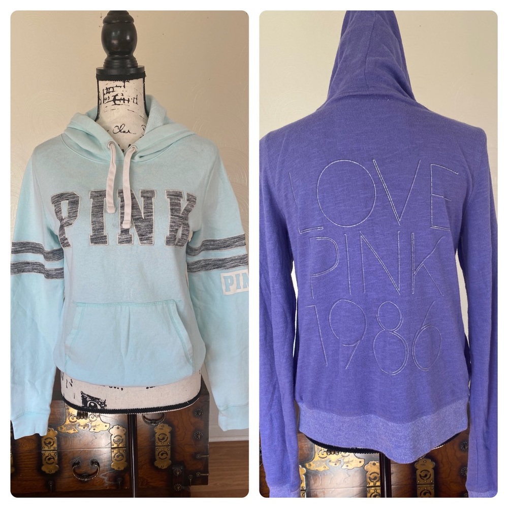 PINK baby blue sweatshirt+PINK purple jacket